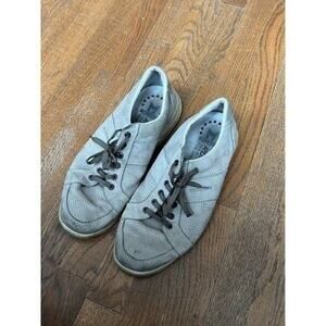 Mephisto Runoff Air-Jet Gray Leather Sneakers Lace-Up Shoes Men's 10‎